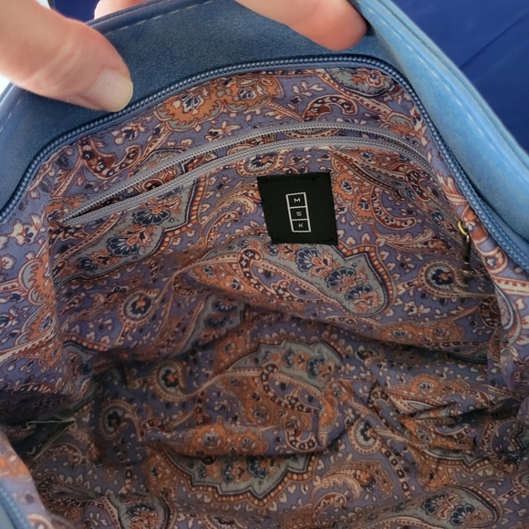 MSK Blue Adjustable Strap Purse Bag Unisex All Occasion  - Picture 13 of 16